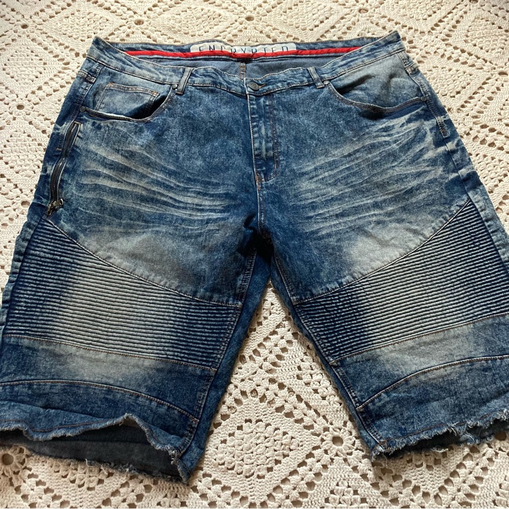 ENCRYPT DISTRESSED MEN JEANS SHORTS 44 jorts